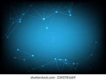 Abstract futuristic - Molecules technology with polygonal shapes on dark blue background. Illustration Vector design digital technology concept. Global network connection.	
