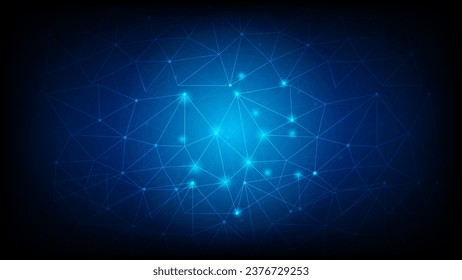 Abstract futuristic - Molecules technology with polygonal shapes on dark blue background. Illustration Vector design digital technology concept. internet network connection design for website.