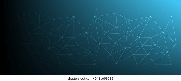 Abstract futuristic - Molecules technology with polygonal shapes on dark blue background. Illustration Vector design digital technology concept. Global network connection.
