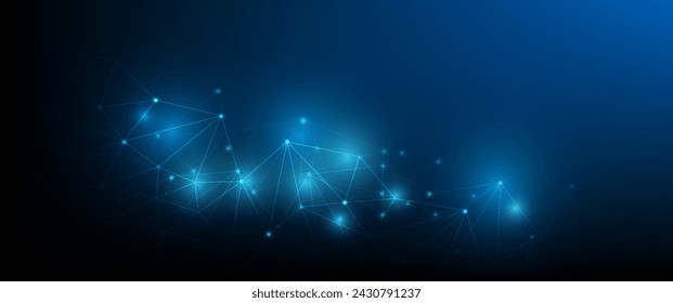 Abstract futuristic - Molecules technology with polygonal shapes on dark blue background. Illustration Vector design digital technology concept. Global network connection.	
