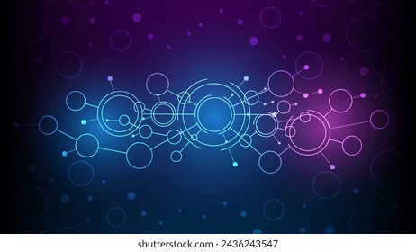 Abstract futuristic - Molecules technology with polygonal shapes on dark blue background. Illustration Vector design digital technology concept. internet network connection design for website.	
