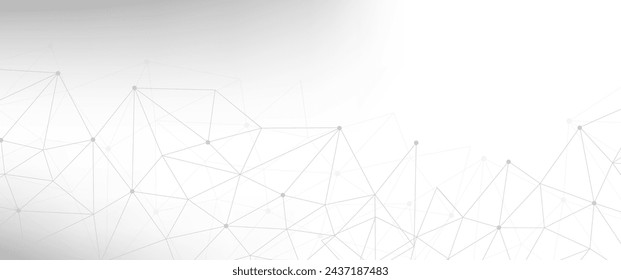Abstracto futurista - Tecnología de moléculas con formas poligonales sobre fondo blanco. Concepto de tecnología digital de diseño vectorial. Conexión de red global.	
