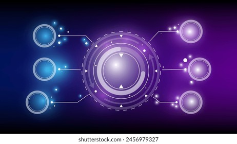 Abstractas futurista - Tecnología de moléculas con Formas poligonales sobre fondo azul oscuro. Concepto de tecnología digital de diseño de Vector de ilustración. diseño de conexión de red de Internet para Sitio web.	
