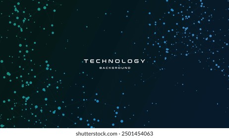 Abstract futuristic - Molecules technology with polygonal shapes on dark blue background.