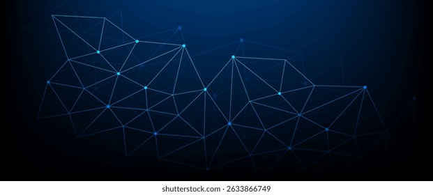 Abstract futuristic - Molecules technology with polygonal shapes on dark blue background. Illustration Vector design digital technology concept. Global network connection.	
