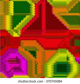 Abstract futuristic mosaic background of cubes and geometric shapes