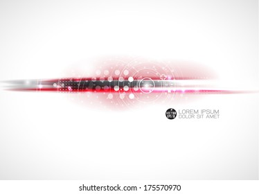 Abstract futuristic motion blurred technology line isolated white background, vector illustration