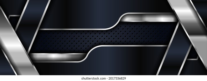 Abstrakter futuristischer Marinehintergrund kombiniert mit silbernem Element.