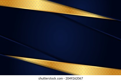 Abstract Futuristic Navy Background Combined with Gold Element