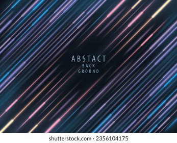 Abstract futuristic neon light background. Colorful Neon Light lines moving to lighting glow. Abstract Diagonal lines with glowing light rays,  Technology digital concept. Speed motion on background.