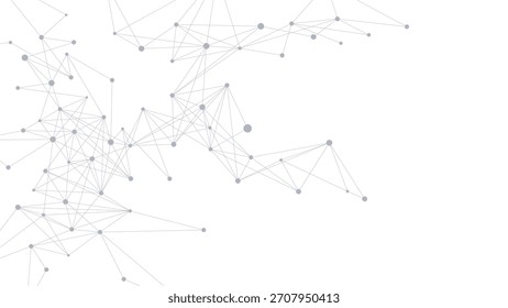 Abstract futuristic network connection background. Website header or banner with connecting dots and lines. Suitable for science, technology, chemistry and medical concept. Vector illustration