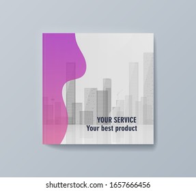 Abstract futuristic network shapes. The abstract minimalistic vector illustration of the editable layout.  High tech background. Two creative covers design templates for square brochure. Vector
