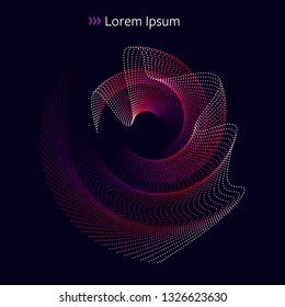 Abstract Futuristic Object with Asymmetrical Wavy Dots in Red Tones. EPS8.