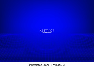 Abstract futuristic on mesh blue gradient background and wallpaper, technology backdrop design concept, vector.