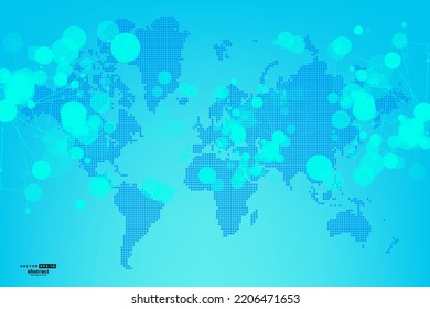 Abstract futuristic on mesh blue gradient background and wallpaper, technology backdrop design concept, Global network connection, Social communications, Big Data internet networking. Vector EPS