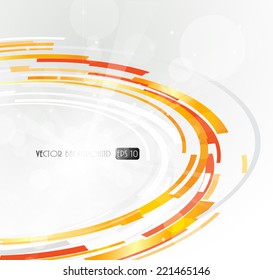 Abstract futuristic orange 3D circle.