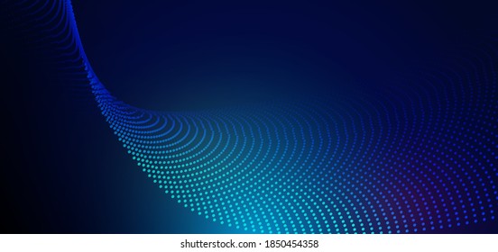 Abstract futuristic particle lines mesh on blue background with light effect. Technology concept. Vector illustration