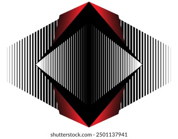 Abstract futuristic pattern on white. Vector technological striped background. For covers, packaging, advertising. Sports illustration. Digital background. Shield, label