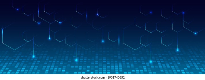 Abstract futuristic perspective background. Hi-tech business presentation. Big data stream concept. Cyber Security for business and internet project.