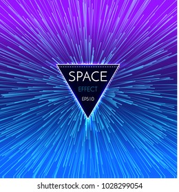 Abstract Futuristic Perspective and Motion Light Background. Star Warp in Hyperspace. Space Jump. Vector illustration
