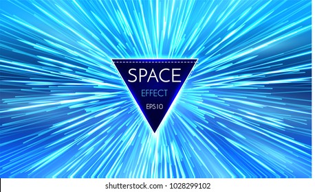 Abstract Futuristic Perspective and Motion Light Background. Star Warp in Hyperspace. Space Jump. Vector illustration