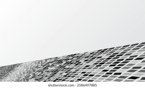 Abstract Futuristic Pixel Horizon Vector Background