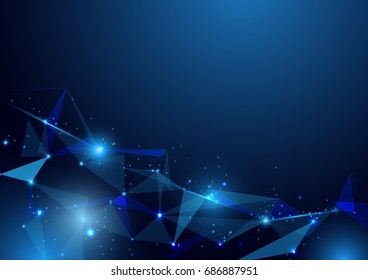Abstract futuristic polygons and lines technology concept background