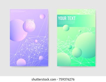 Abstract Futuristic Poster with 3d Shapes Background. Placard Brochure Template. Banner Identity Card Design. Vector illustration