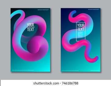 Abstract futuristic poster. Liquid background. Fluid shapes. Banner identity card design. Vector illustration.