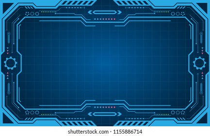 Abstract Futuristic Presentation Panel (Frame), Technology Display - Illustration Vector