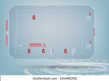 Abstract Futuristic Presentation Panel (Frame), Technology Display.  Sci Fi Futuristic User Interface Square Text Frames. HUD UI. Futuristic techno border design.  Vector