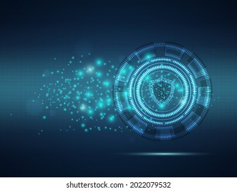 abstract futuristic protection with wireframe shield technology background vector illustration