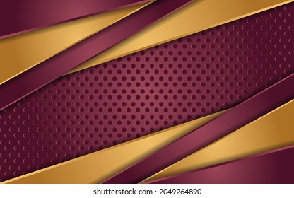Abstract Futuristic Red Background Combined with Gold Element