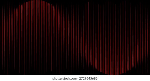 Fondo rojo futurista Abstractas con patrón de líneas de Vertical. Ilustración vectorial moderna para ondas de sonido digitales, visualización de datos e innovación de Tecnología. Diseño minimalista de Profesional para Anuncio de seguridad cibernética, encabezado de Sitio web y diapositiva de presentación Corporativa creativa. Estilo degradado oscuro.
