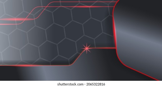 Abstract futuristic red and black gaming background with modern esport shapes. Vector design template technology concept can use element game banner, sport poster, cyber wallpaper, web, advertising