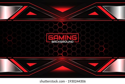 Abstract futuristic red and blue gaming background with modern esport shapes. Vector design template technology concept can use element game banner, sport poster, cyber wallpaper, web, advertising