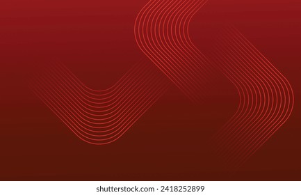 abstract futuristic red glowing rounded lines on red gradient background.