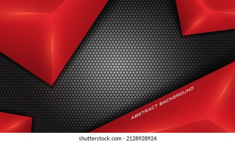 Abstract futuristic red and grey metalic gaming background with modern esport shapes. Vector design template technology concept can use element game banner, sport poster, web, advertising