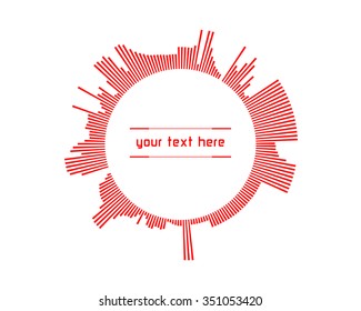 Abstract Futuristic Red Infographics As Head-up Display On White Background