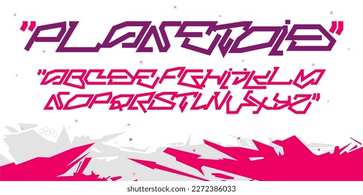 Abstract Futuristic Sci-fi Cyberpunk Tech Technology Futuristic Alphabet Font Digital Spacefont Typography Vector Illustration