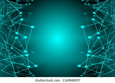 Abstract futuristic shape. Computer generated. Technological connection. dark color background Vector illustration
