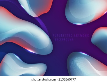 Resumen de diseño de forma futurista decorativo con diseño moderno. Superposición con líneas de malla, fondo de banda. Vector de ilustración