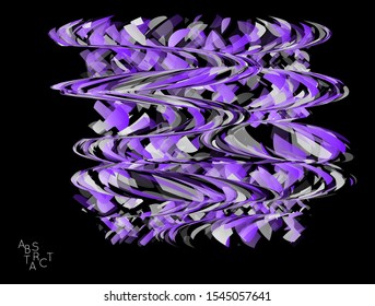 Abstract futuristic shape made of small transparent particle explosion. Optical art geometric  background with high speed of motion. Futuristic vector illustration isolated on black