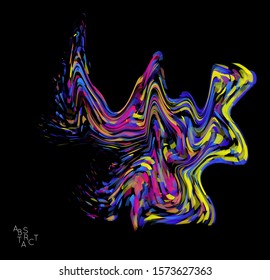 Abstract futuristic shape made of small transparent particle explosion. Optical art geometric  background with high speed of motion. Futuristic vector illustration isolated on black