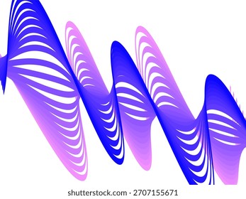 Linhas de onda brilhantes futuristas sobre fundo branco. Padrão de onda dinâmico. Adequado para cartazes, banners, brochuras, capas, sites, panfletos. Ilustração vetorial, etc.