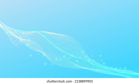 abstract futuristic smooth curve line on blue gradient color background for modern creative graphic design. vector illustration