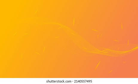 abstract futuristic smooth curve line on yellow gradient color background for modern creative graphic design