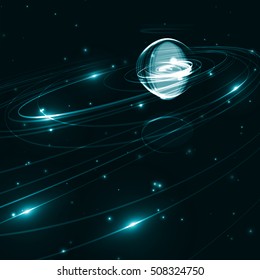 Abstract futuristic space background, dark art illustration 