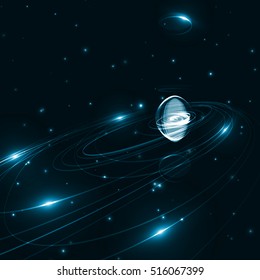 Abstract futuristic space background, dark art illustration 