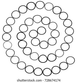 Abstract futuristic spiral maze, pattern template for children's games, white Circles Black contour isolated on white background. Vector illustration